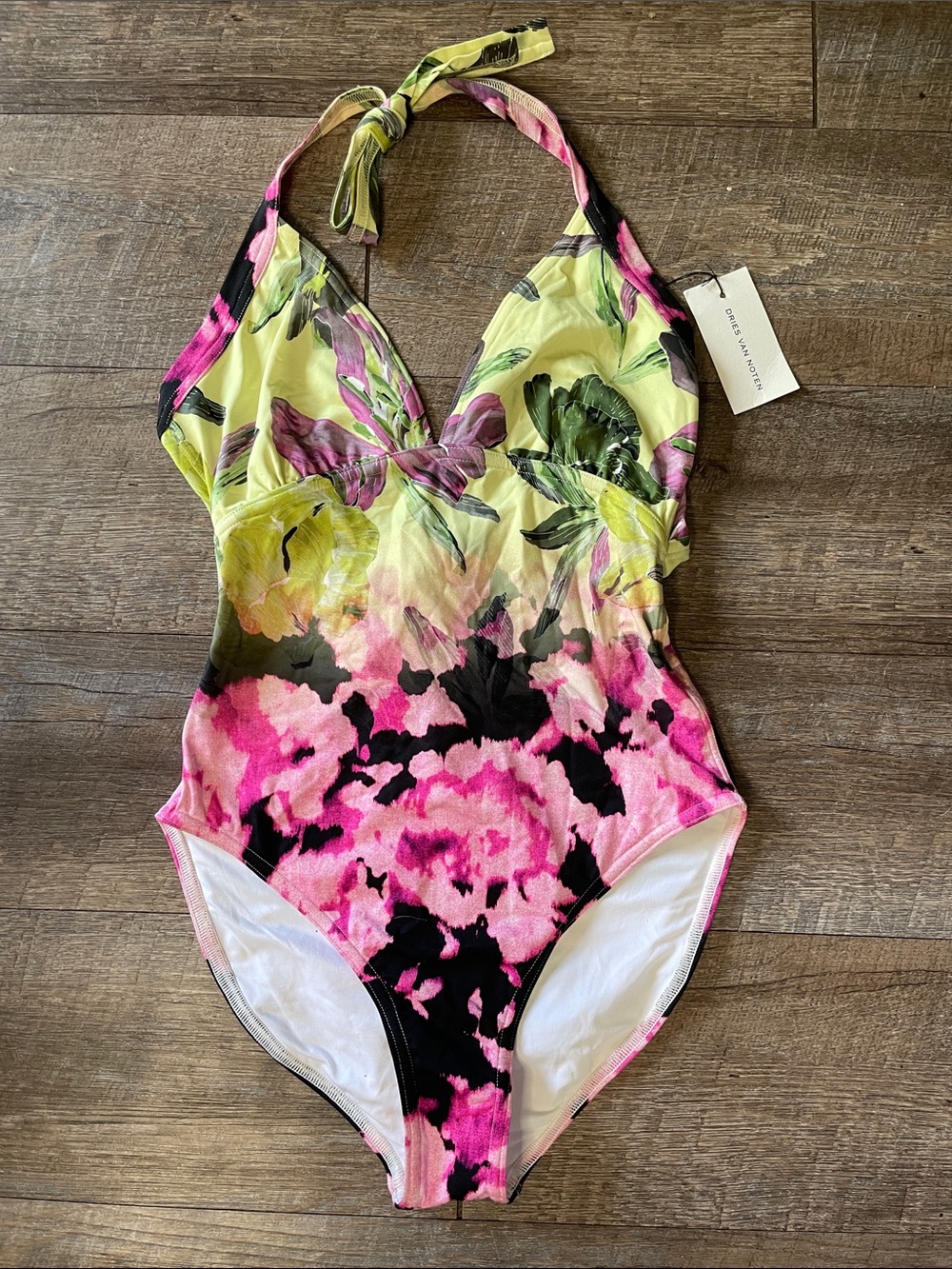 NWT Dries Van Noten Giselle Floral Halter One Piece Swimsuit - Picture 1 of 5